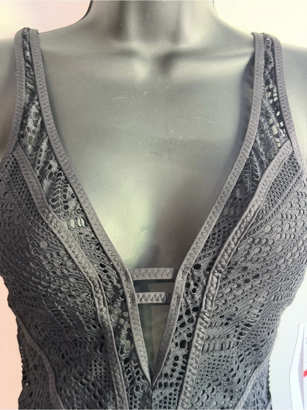 Becca rebecca virtue show and tell crochet one piece swimsuit NWT